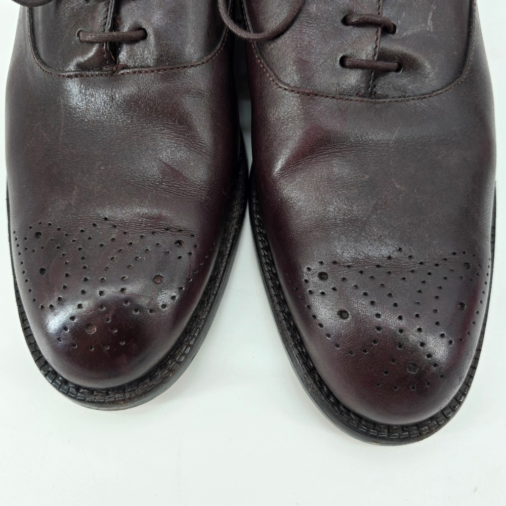 Jack Erwin Oxford Mens Medallion Toe Leather Brown 9.5 (*mismatched insoles*)